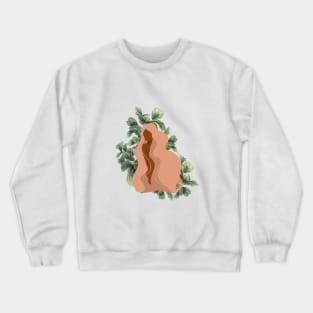 Abstract Portrait Illustration, Plant lady art 1.6 Crewneck Sweatshirt